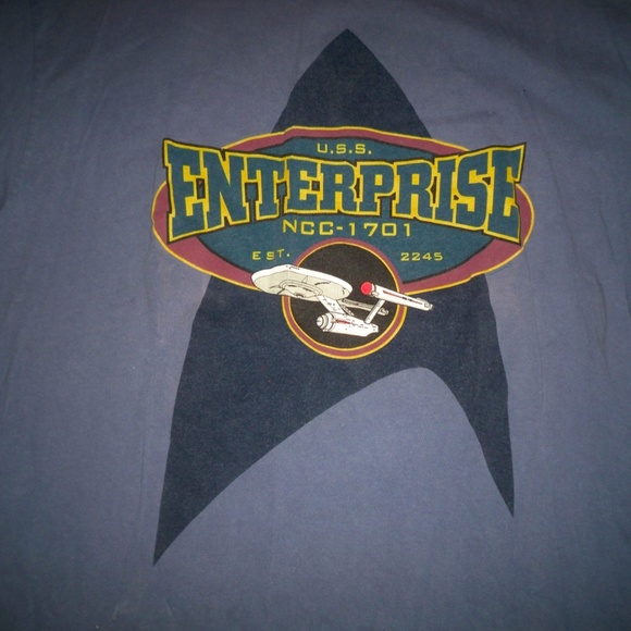 Vtg Star Trek USS Enterprise NCC-1701 Tee Shirt XL - Picture 5 of 9